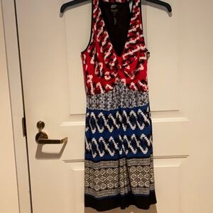 NWOT Laundry V-neck knotted bodice dress.